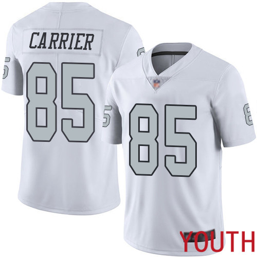 Oakland Raiders Limited White Youth Derek Carrier Jersey NFL Football 85 Rush Vapor Untouchable Jersey